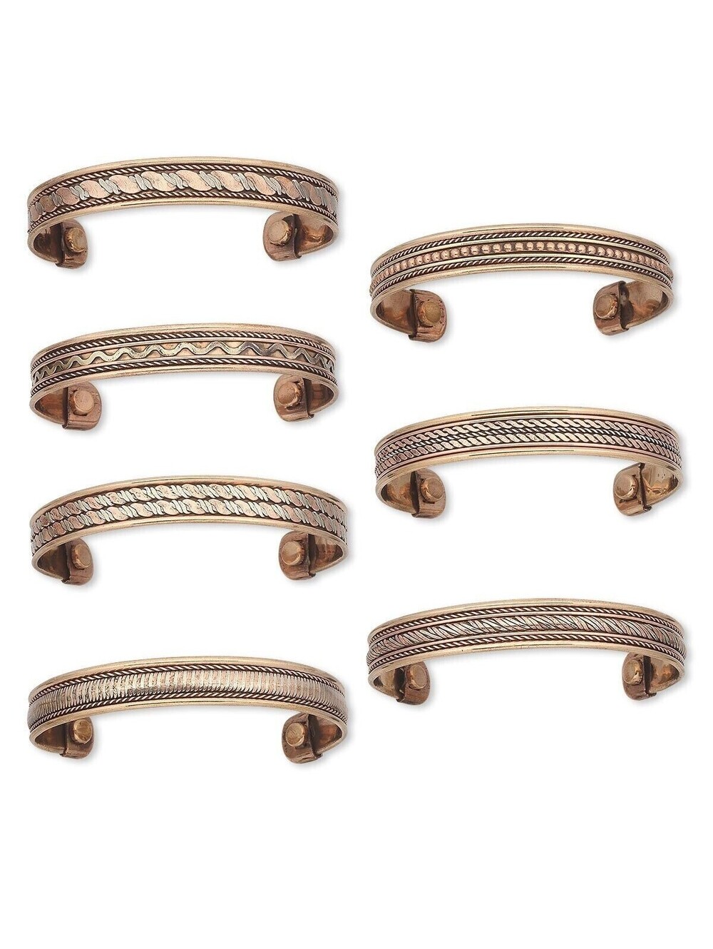 Wholesale Jewelry Lot 7 Handcrafted India Copper Magnetic Therapy Cuff Bracelets